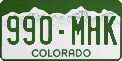 CO license plate 990MHK