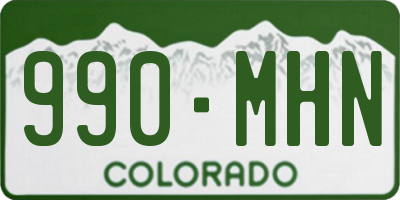 CO license plate 990MHN