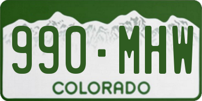 CO license plate 990MHW