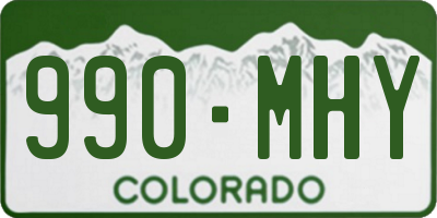 CO license plate 990MHY