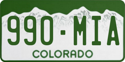 CO license plate 990MIA