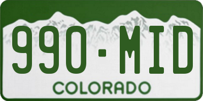 CO license plate 990MID