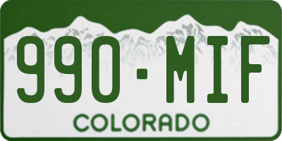 CO license plate 990MIF