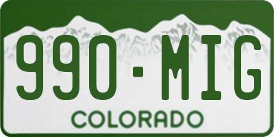 CO license plate 990MIG