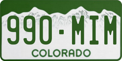 CO license plate 990MIM