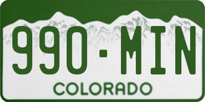 CO license plate 990MIN