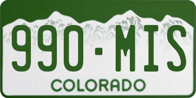 CO license plate 990MIS