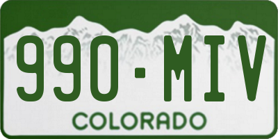 CO license plate 990MIV