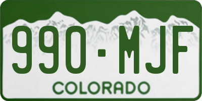 CO license plate 990MJF