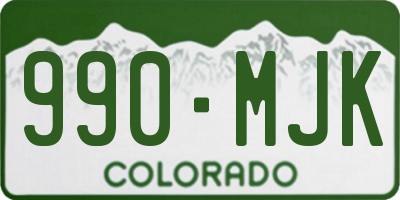 CO license plate 990MJK