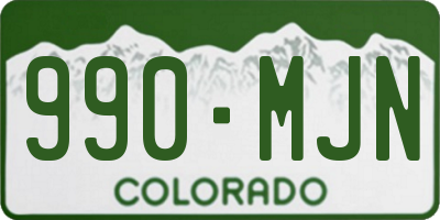 CO license plate 990MJN