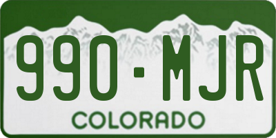 CO license plate 990MJR