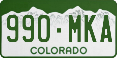 CO license plate 990MKA