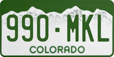 CO license plate 990MKL