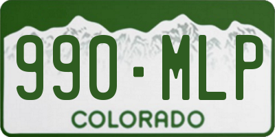 CO license plate 990MLP