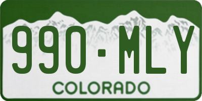 CO license plate 990MLY