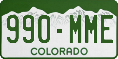 CO license plate 990MME
