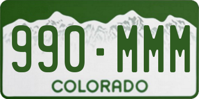 CO license plate 990MMM