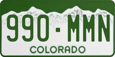 CO license plate 990MMN
