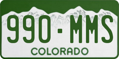 CO license plate 990MMS