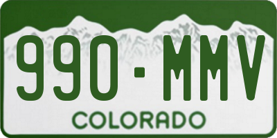 CO license plate 990MMV