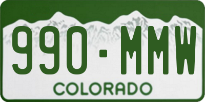 CO license plate 990MMW