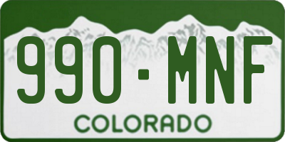 CO license plate 990MNF