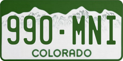 CO license plate 990MNI