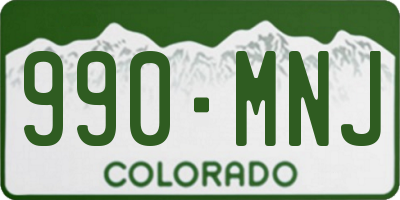 CO license plate 990MNJ