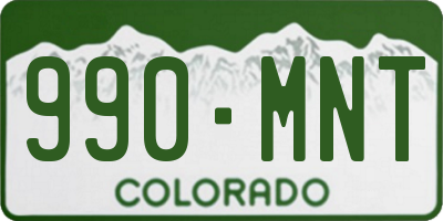 CO license plate 990MNT