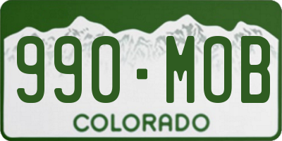 CO license plate 990MOB