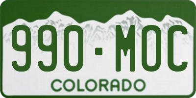 CO license plate 990MOC