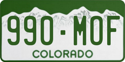CO license plate 990MOF