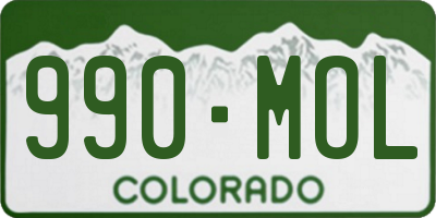 CO license plate 990MOL