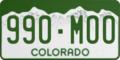 CO license plate 990MOO