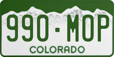 CO license plate 990MOP