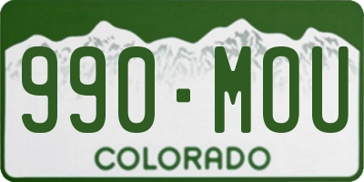 CO license plate 990MOU