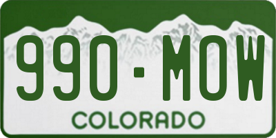 CO license plate 990MOW