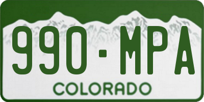 CO license plate 990MPA