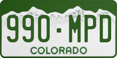 CO license plate 990MPD