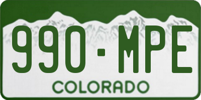 CO license plate 990MPE