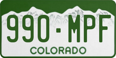 CO license plate 990MPF