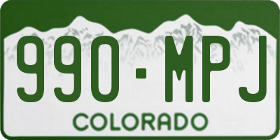 CO license plate 990MPJ