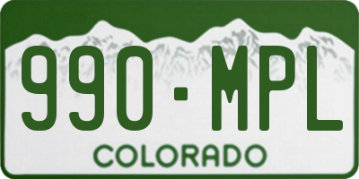CO license plate 990MPL