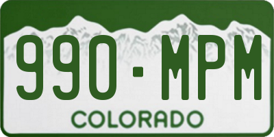 CO license plate 990MPM