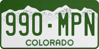 CO license plate 990MPN
