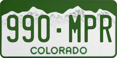 CO license plate 990MPR