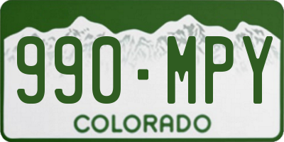 CO license plate 990MPY