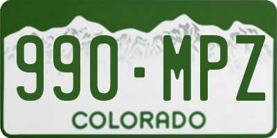 CO license plate 990MPZ