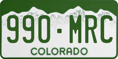 CO license plate 990MRC